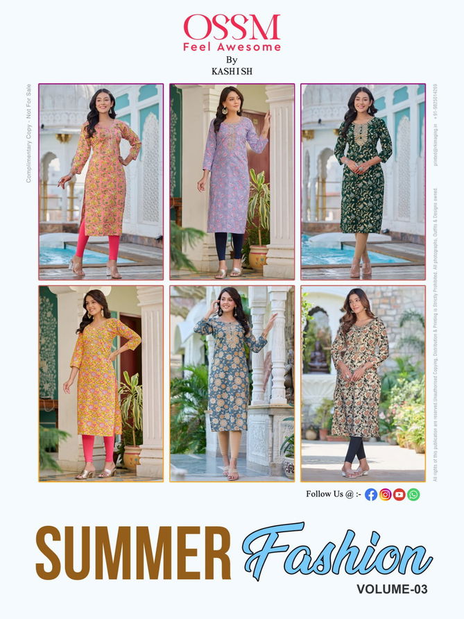 Summer Fashion Vol 3 By Ossm Printed Kurtis Catalog